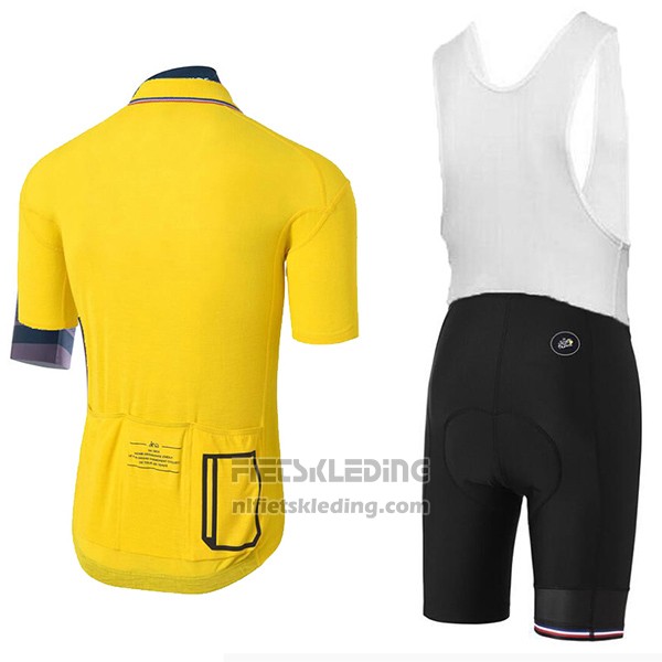 2017 Fietskleding Coq Sportif Tour de France Geel Korte Mouwen en Koersbroek